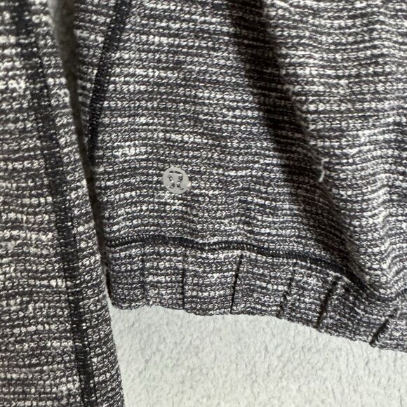 Lululemon Hoodie Womens 10 Black Heathered Long Sleeve Pullover Athletic Stretch - Picture 6 of 7